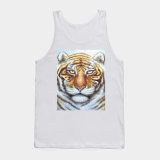 Snow Tiger Face (Cropped) Tank Top